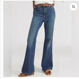 Everlane High Rise Flare Jeans Women’s Size 30 Long Leg Dark Wash Denim